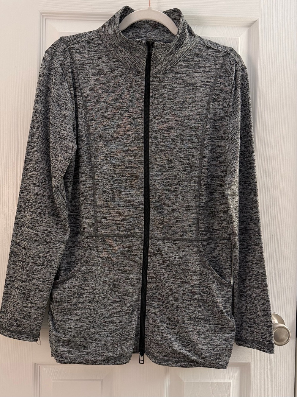 Christopher & Banks Heather Space Gray Zip Up Activewear Jacket Medium